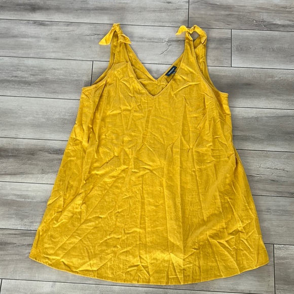 Modcloth Tops - Modcloth size 1X mustard linen blend long tank top or short dress